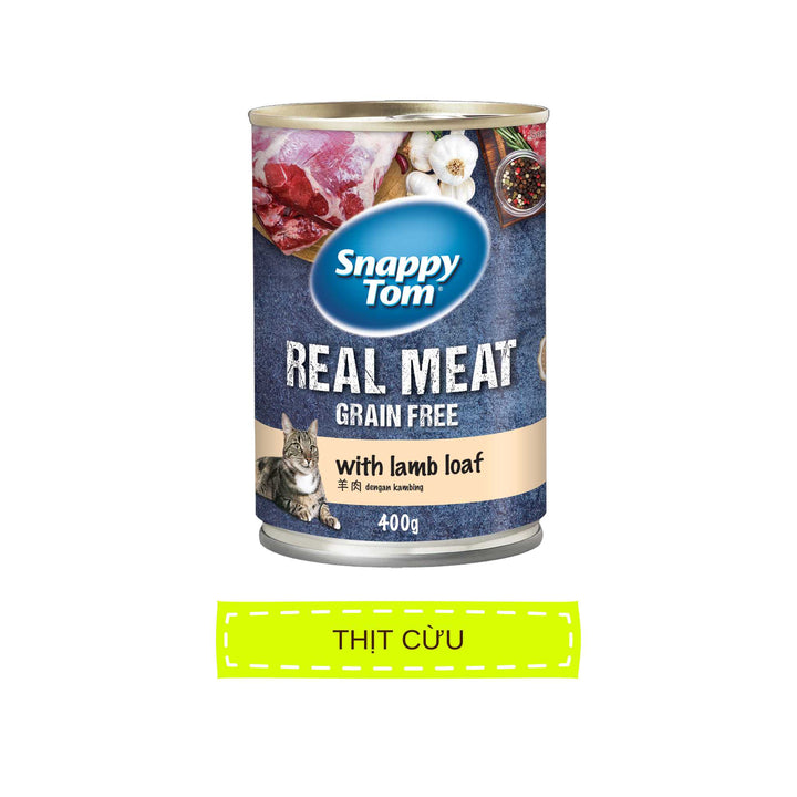 [Combo 12 Lon] Pate Snappy Tom Real Fish Mèo Lon 400G