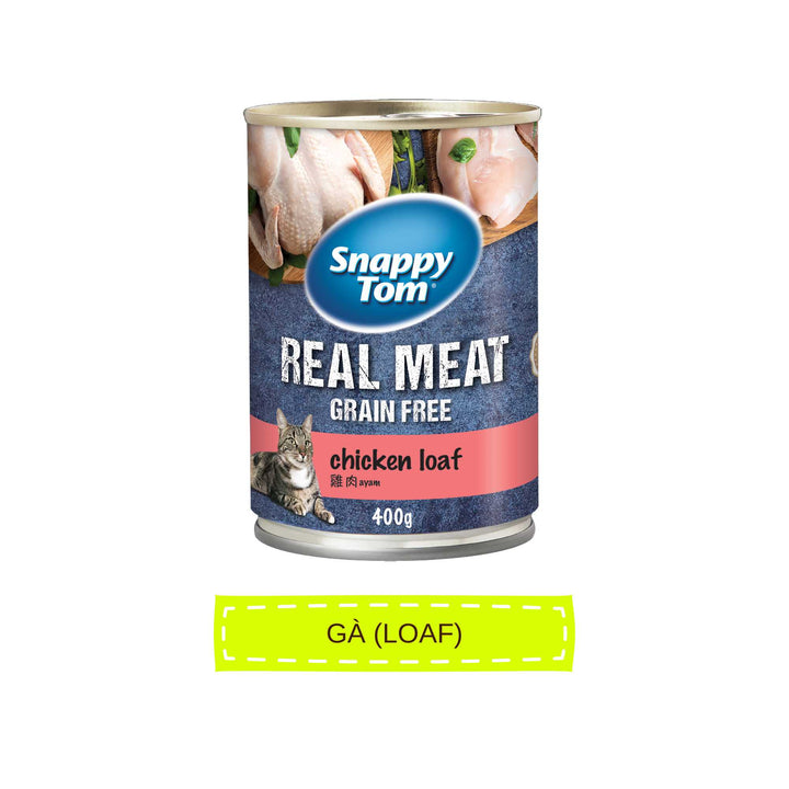 [Combo 12 Lon] Pate Snappy Tom Real Fish Mèo Lon 400G