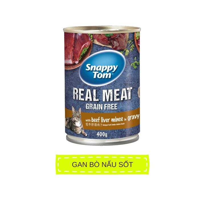 [Combo 12 Lon] Pate Snappy Tom Real Fish Mèo Lon 400G