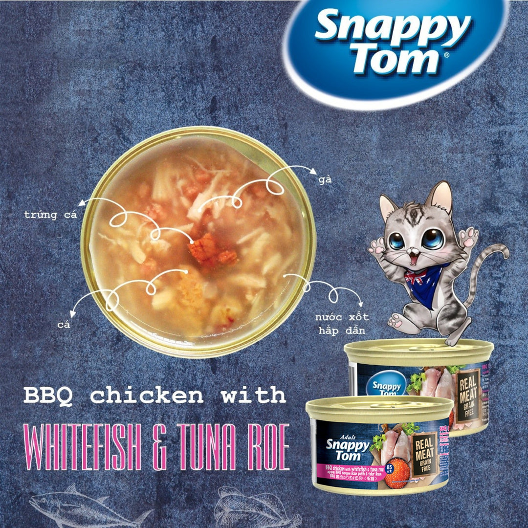 Pate Snappy Tom Premium Cho Mèo Trưởng Thành, Lon 85g