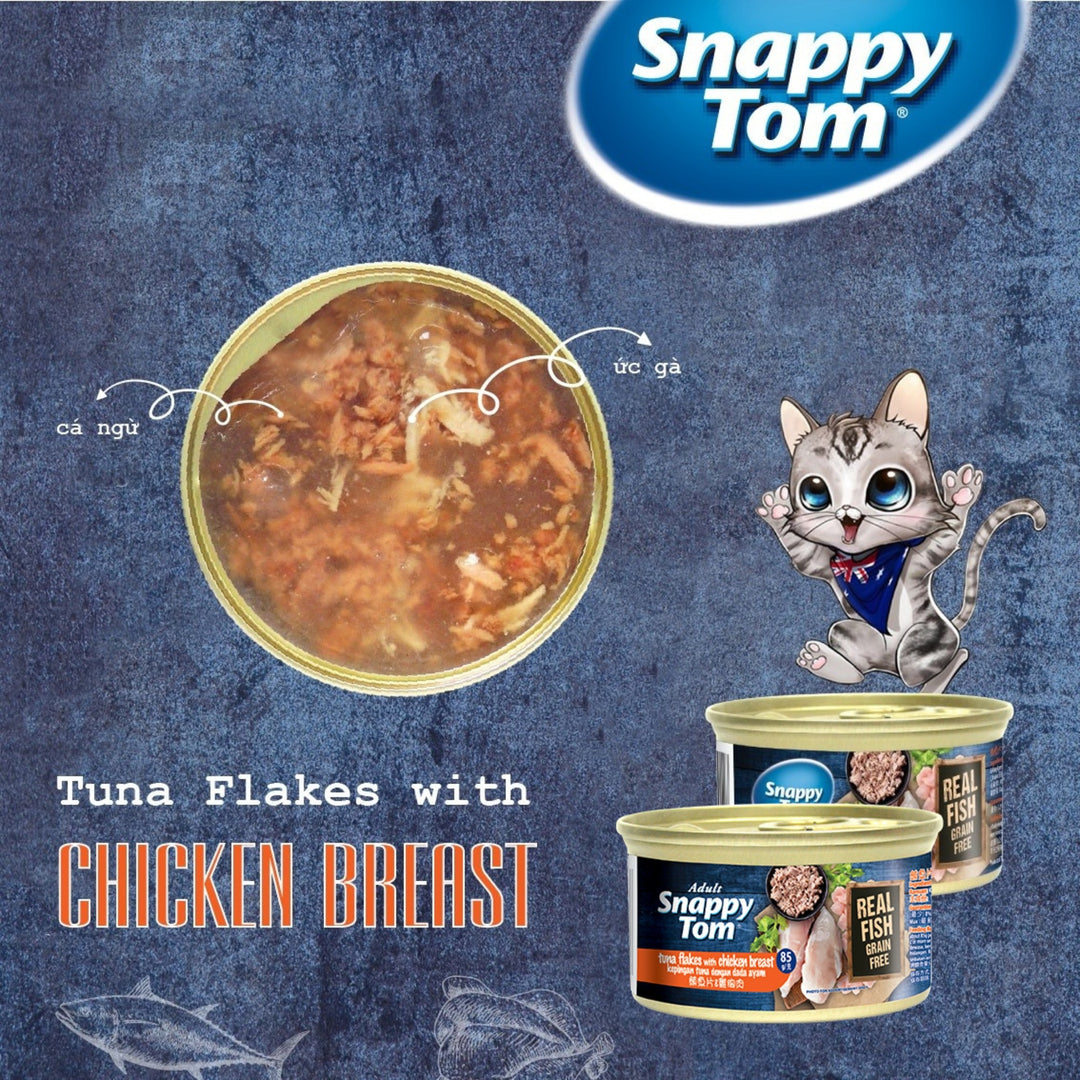 Pate Snappy Tom Premium Cho Mèo Trưởng Thành, Lon 85g