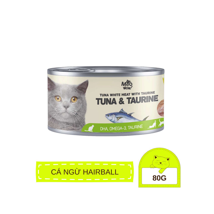 Pate Mèo Meowow Súp Cá Ngừ Trắng Nguyên Miếng Mix Vị, Mèo Mọi Lứa Tuổi, Lon 80g