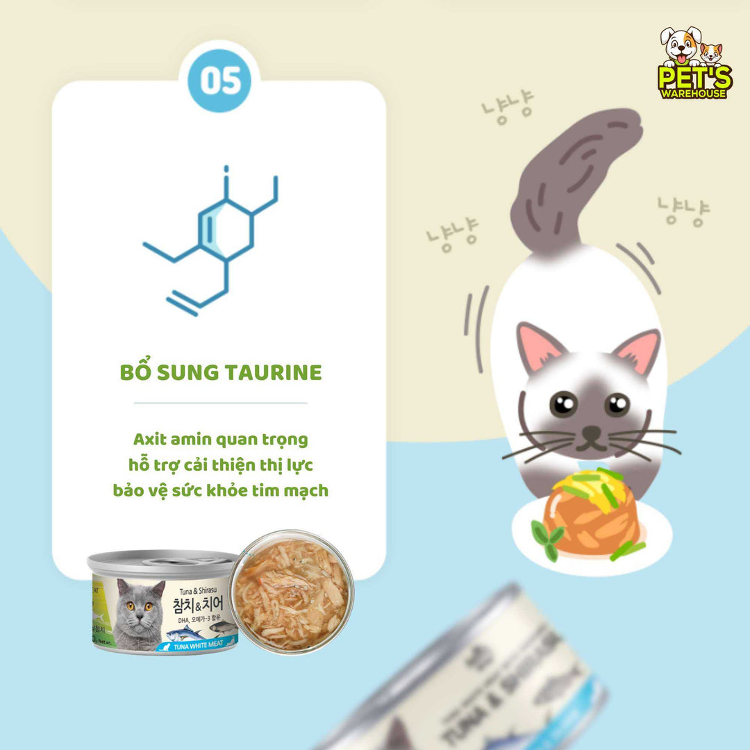 [Thùng 24 Lon] Pate Mèo Meowow Súp Cá Ngừ Trắng Nguyên Miếng, Mọi Lứa Tuổi, Lon 80g