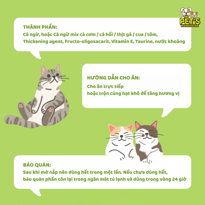 Pate Mèo Meowow Súp Cá Ngừ Trắng Nguyên Miếng Mix Vị, Mèo Mọi Lứa Tuổi, Lon 80g