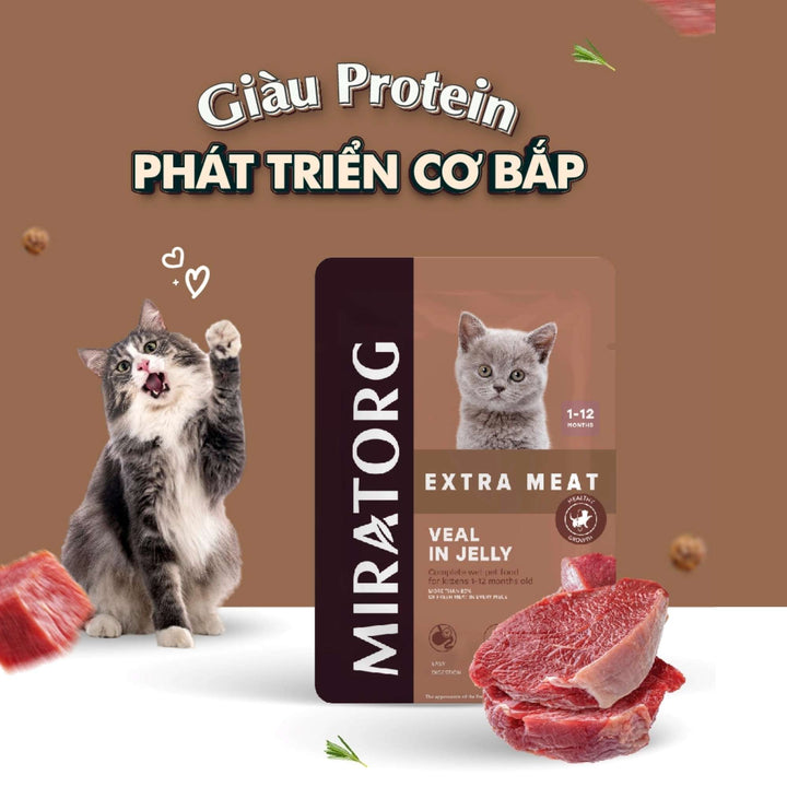 Pate Miratorg Cho Mèo Con, Mèo Trưởng Thành, Mèo Triệt Sản, Gói 80g