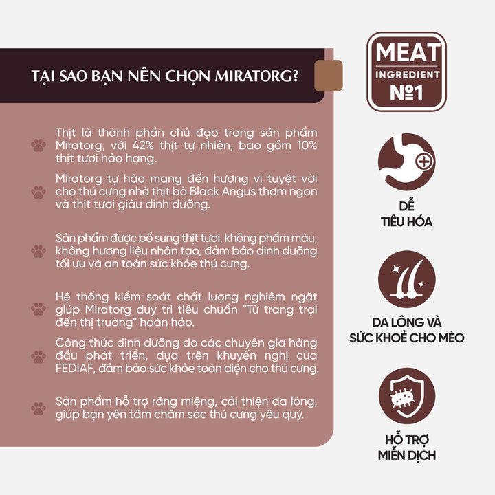 Pate Miratorg Cho Mèo Con, Mèo Trưởng Thành, Mèo Triệt Sản, Gói 80g