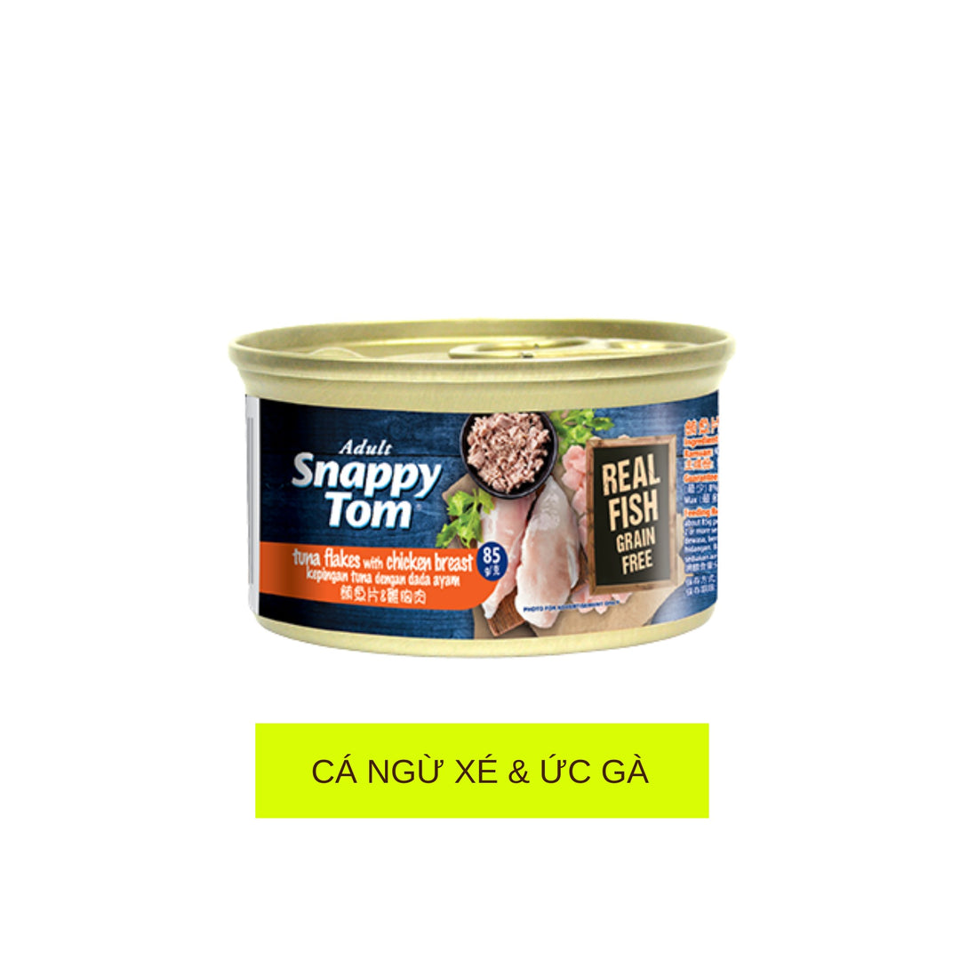Pate Snappy Tom Premium Cho Mèo Trưởng Thành, Lon 85g