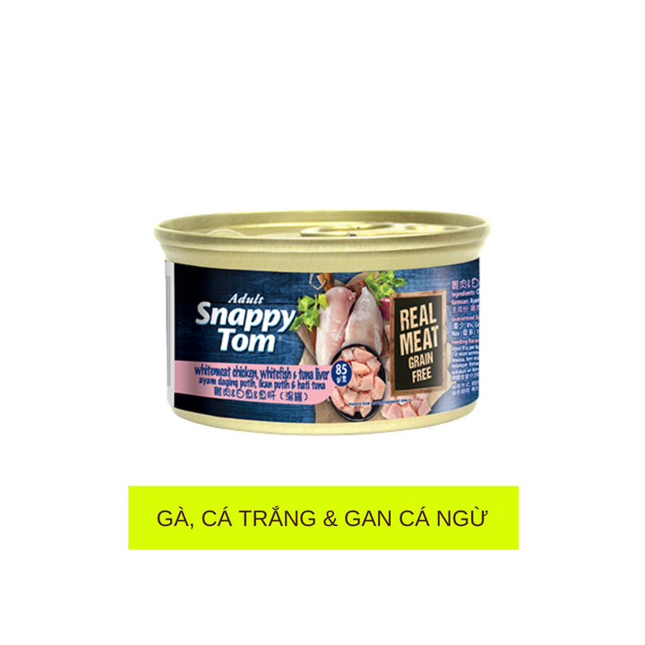 Pate Snappy Tom Premium Cho Mèo Trưởng Thành, Lon 85g