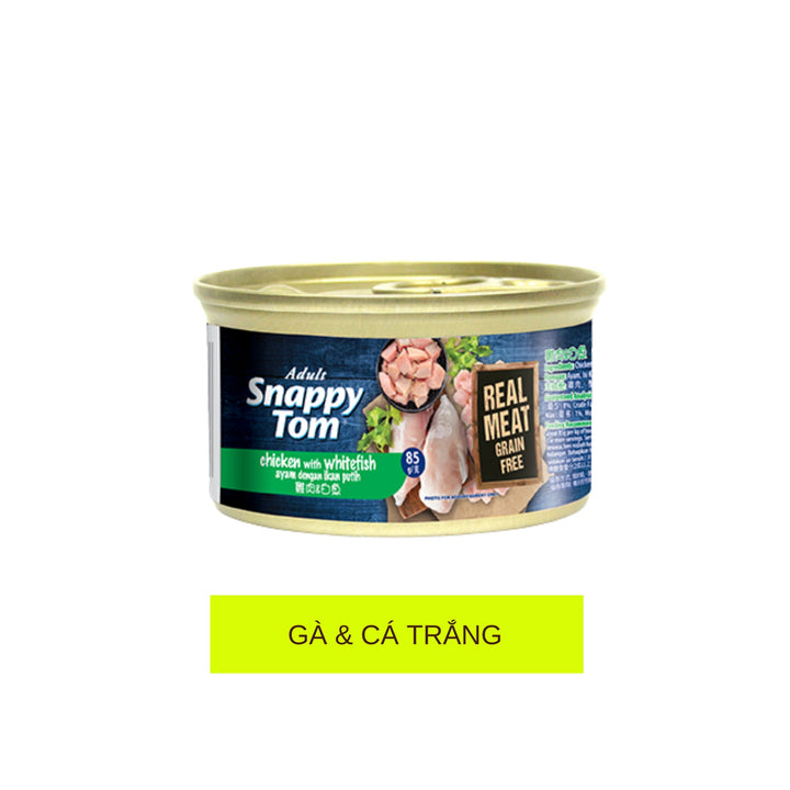 Pate Snappy Tom Premium Cho Mèo Trưởng Thành, Lon 85g