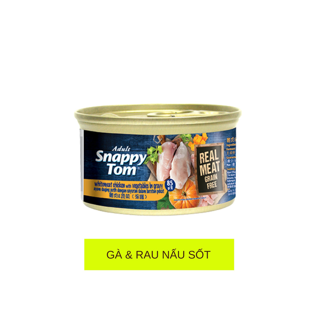 Pate Snappy Tom Premium Cho Mèo Trưởng Thành, Lon 85g