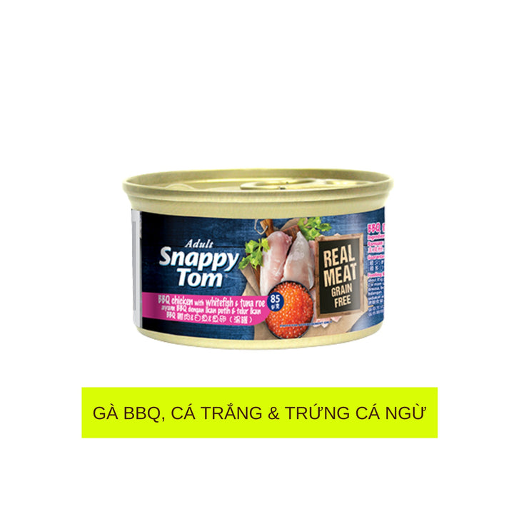 Pate Snappy Tom Premium Cho Mèo Trưởng Thành, Lon 85g