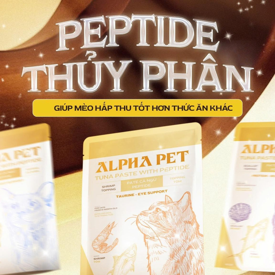 [Combo 12 - 24 Gói] Pate Mèo Alpha Pet Cá Ngừ Peptide, Mèo Mọi Lứa Tuổi, Mix 8 Loại Topping, Gói 60g