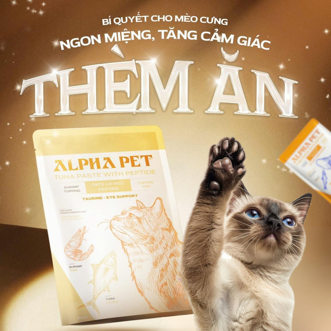[Combo 12 - 24 Gói] Pate Mèo Alpha Pet Cá Ngừ Peptide, Mèo Mọi Lứa Tuổi, Mix 8 Loại Topping, Gói 60g