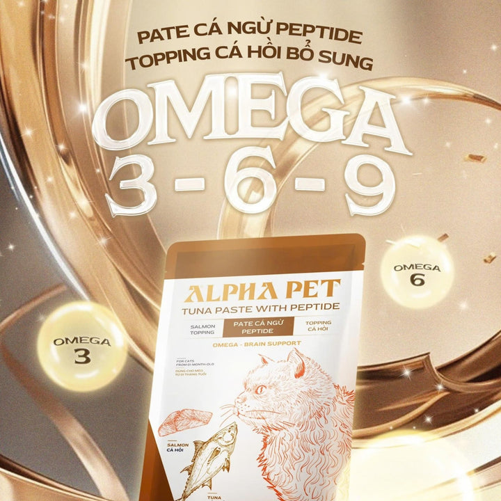 [Combo 12 - 24 Gói] Pate Mèo Alpha Pet Cá Ngừ Peptide, Mèo Mọi Lứa Tuổi, Mix 8 Loại Topping, Gói 60g