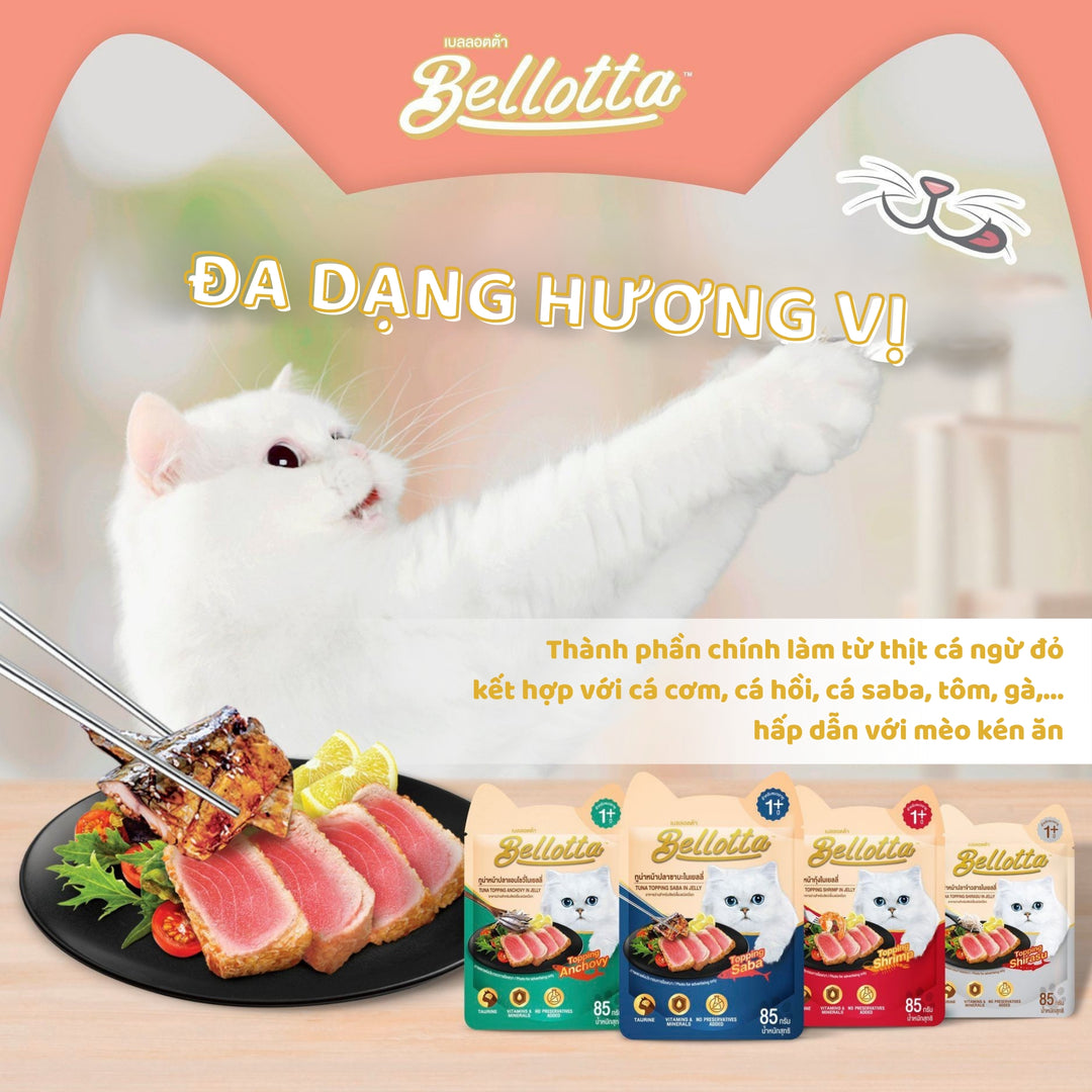 Pate Bellotta Cá Ngừ Mix Đầy Đủ Vị Cho Mèo Trưởng Thành, Gói 85g