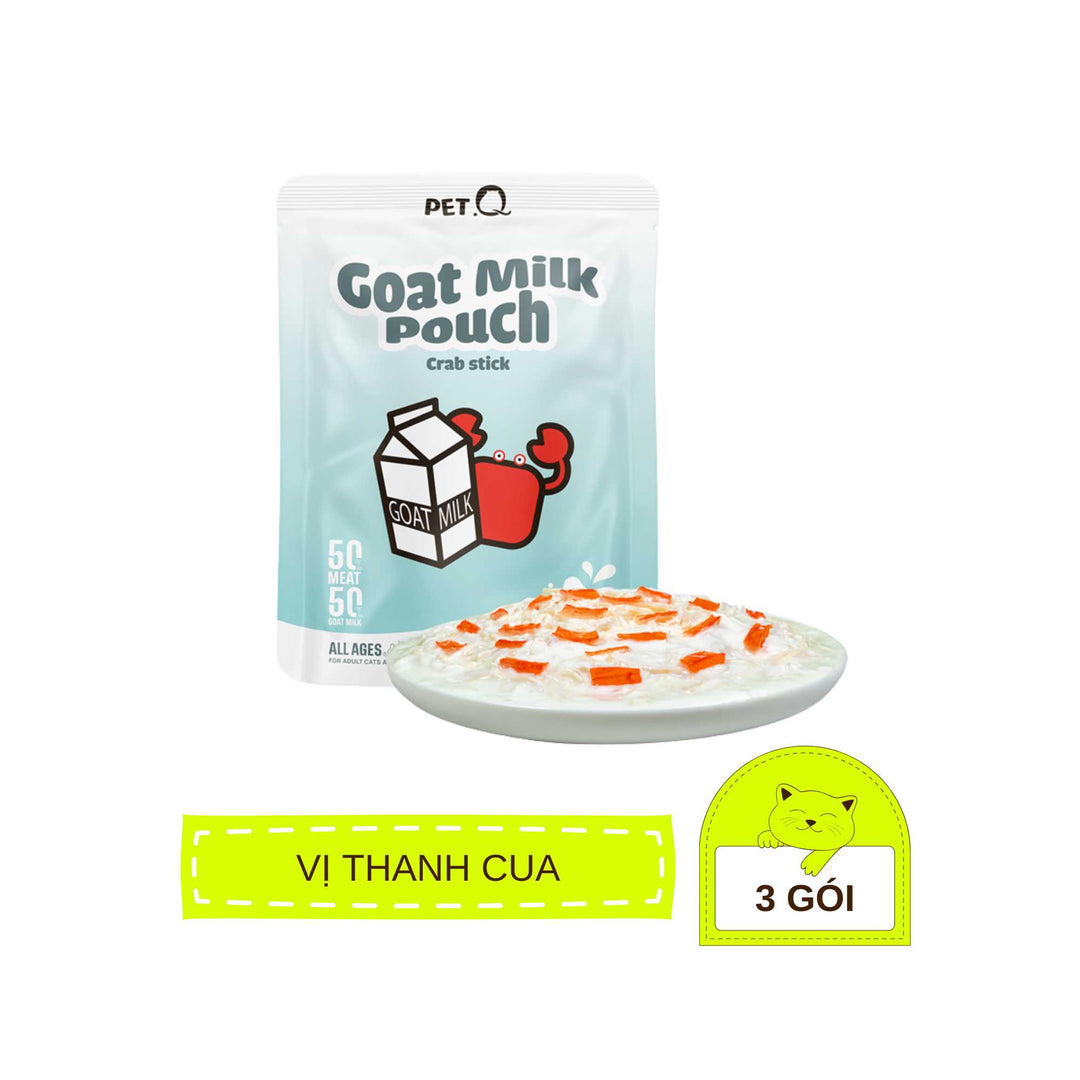 Pate Sữa Dê PetQ Cho Mèo Mọi Lứa Tuổi, Nhiều Vị, 70g