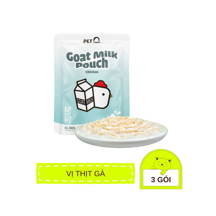 Pate Sữa Dê PetQ Cho Mèo Mọi Lứa Tuổi, Nhiều Vị, 70g