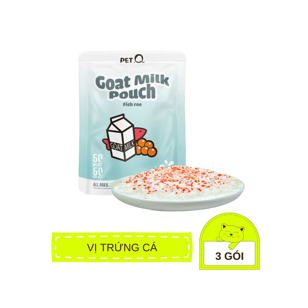 Pate Sữa Dê PetQ Cho Mèo Mọi Lứa Tuổi, Nhiều Vị, 70g