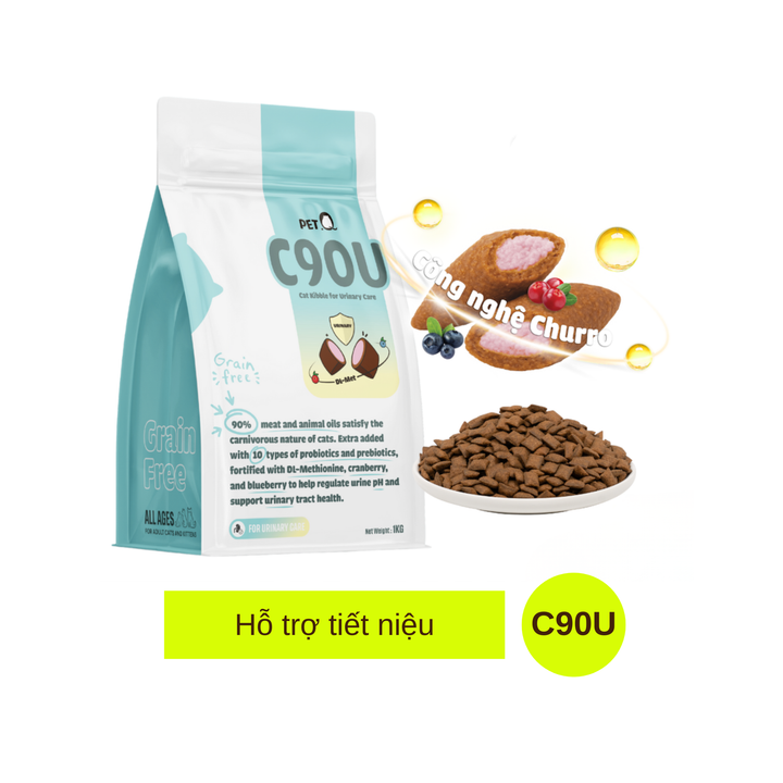 [1KG] Hạt Nhân Thịt Cho Mèo PetQ Churro Mèo Mọi Lứa Tuổi