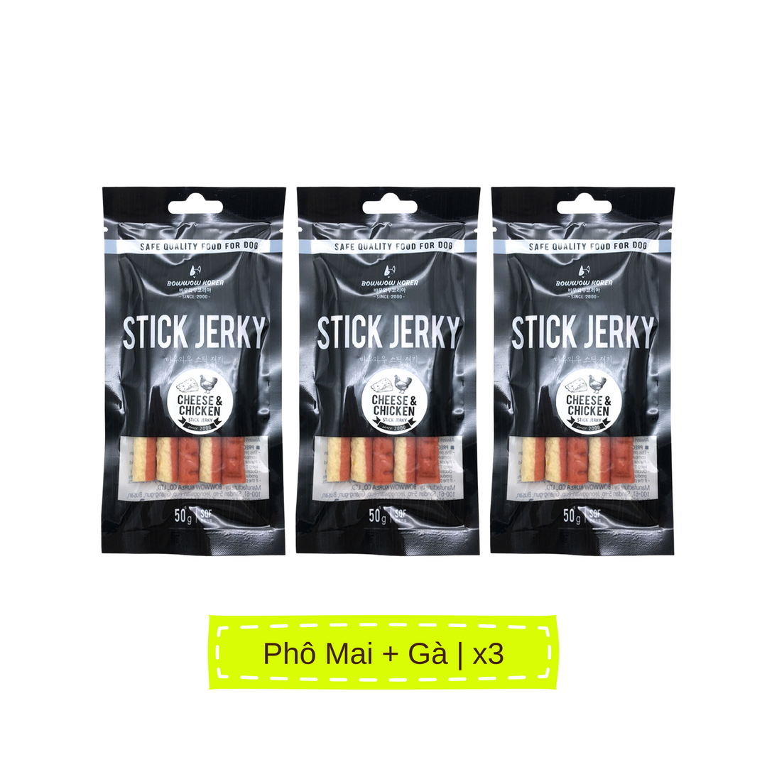 Snack Que Mềm Stick Jerky Bowwow Chó 50G