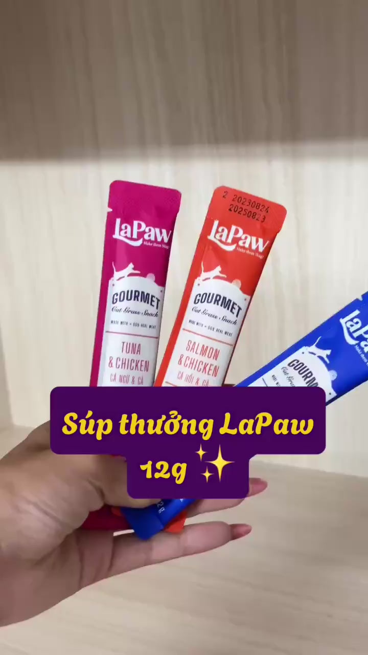 [Combo 5 - 10 - 15 Tuýp] Súp Thưởng LaPaw Gourmet Cho Mèo Mọi Lứa Tuổi, Tuýp 12g
