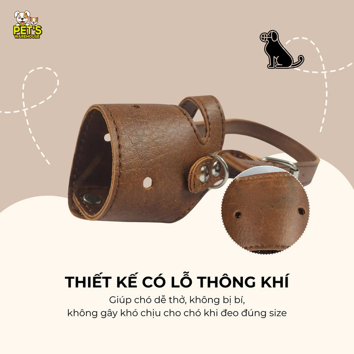 Rọ Mõm Cho Chó, Chống Cắn & Sủa, Da Mềm Thoải Mái, Chắn Chắn, Nhiều Size Cho Chó Nhỏ - Vừa - Lớn