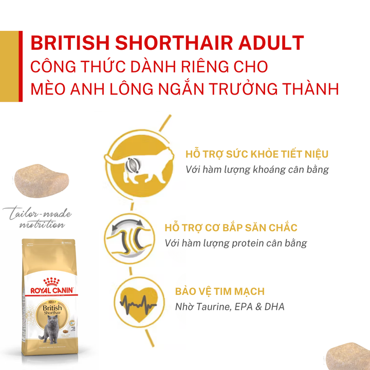 Hạt Cho Mèo Anh Lông Ngắn Royal Canin British Shorthair, Túi 2Kg