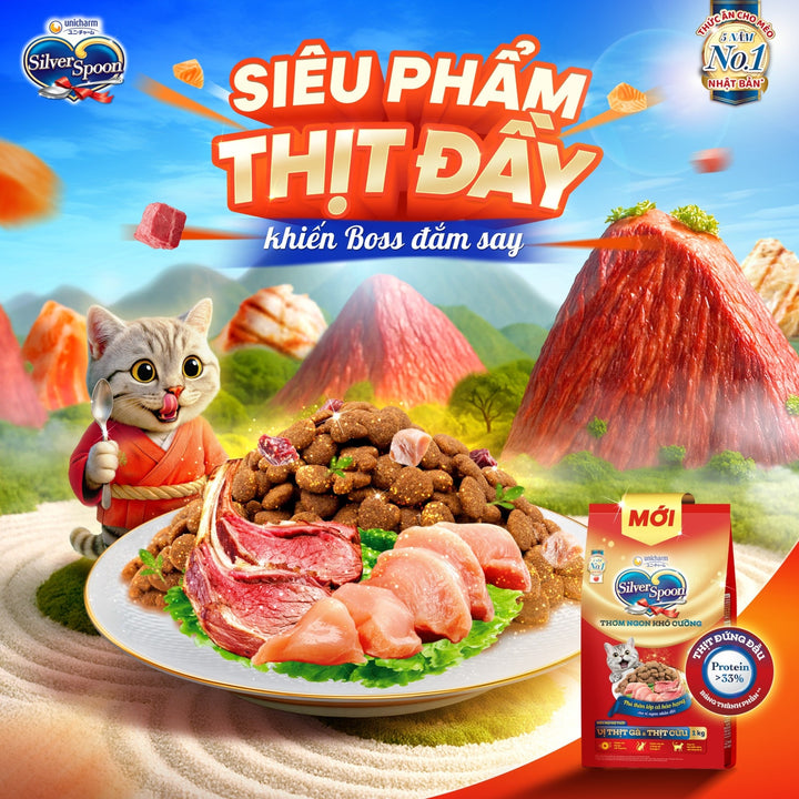 Hạt Silver Spoon (Nhật Bản) Cho Mèo Mọi Lứa Tuổi, Dòng Thơm Ngon, Túi 1Kg
