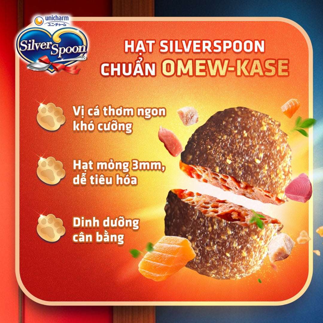 Hạt Silver Spoon (Nhật Bản) Cho Mèo Mọi Lứa Tuổi, Dòng Thơm Ngon, Túi 1Kg