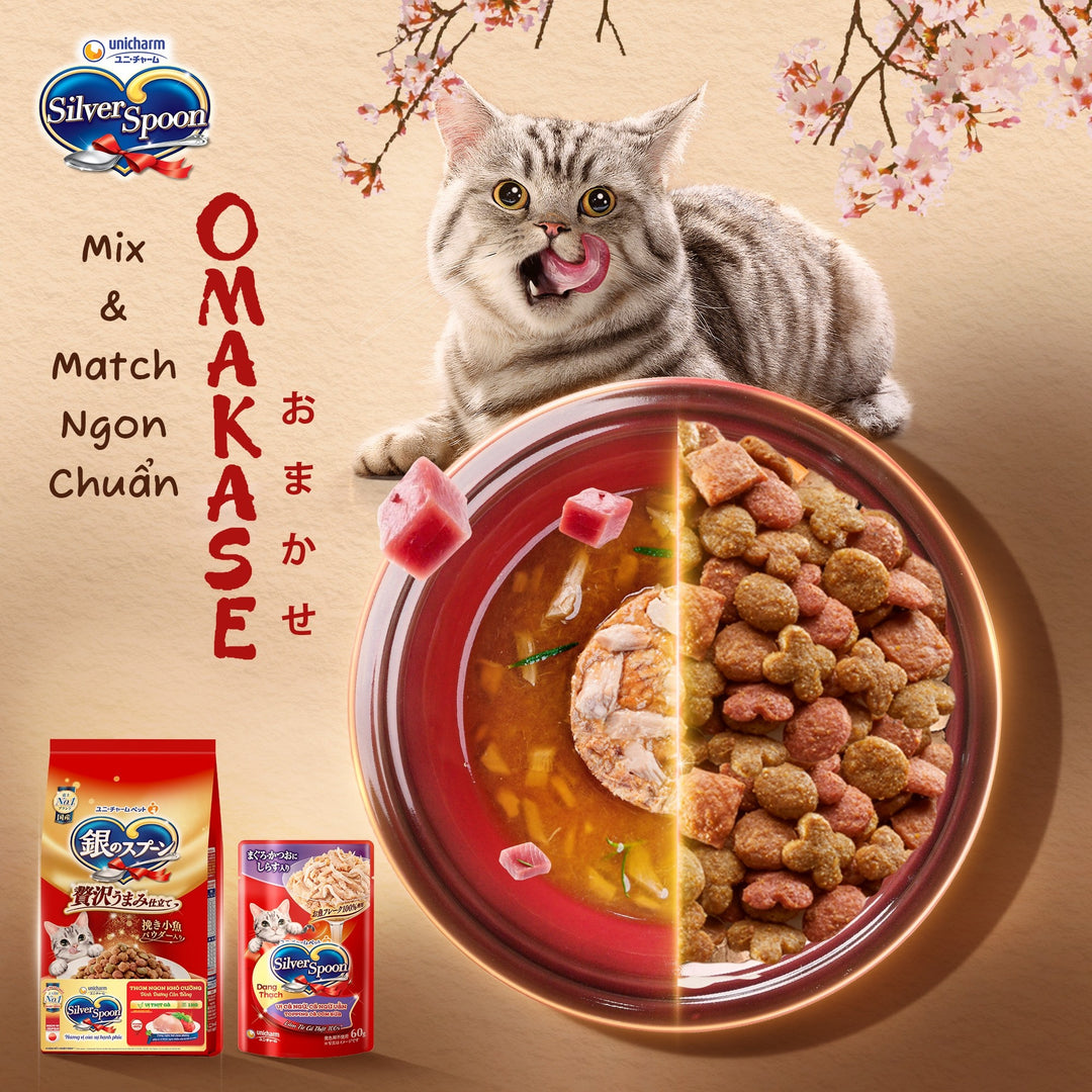 Hạt Silver Spoon (Nhật Bản) Cho Mèo Mọi Lứa Tuổi, Dòng Thơm Ngon, Túi 1Kg