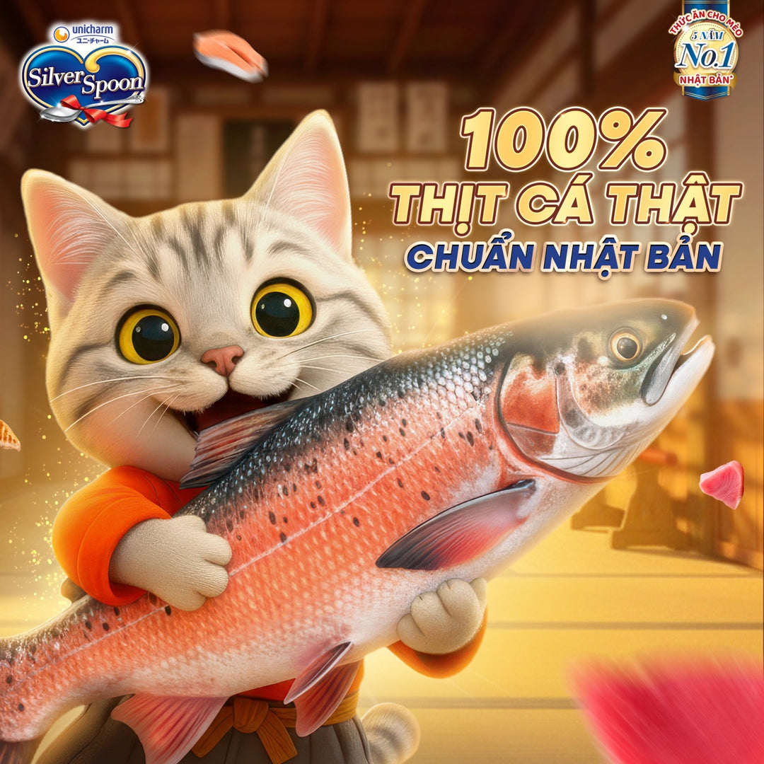 Pate Mèo Silver Spoon Dạng Sốt/Dạng Thạch/Vị Tự Nhiên Đặc Biệt, Gói 60g