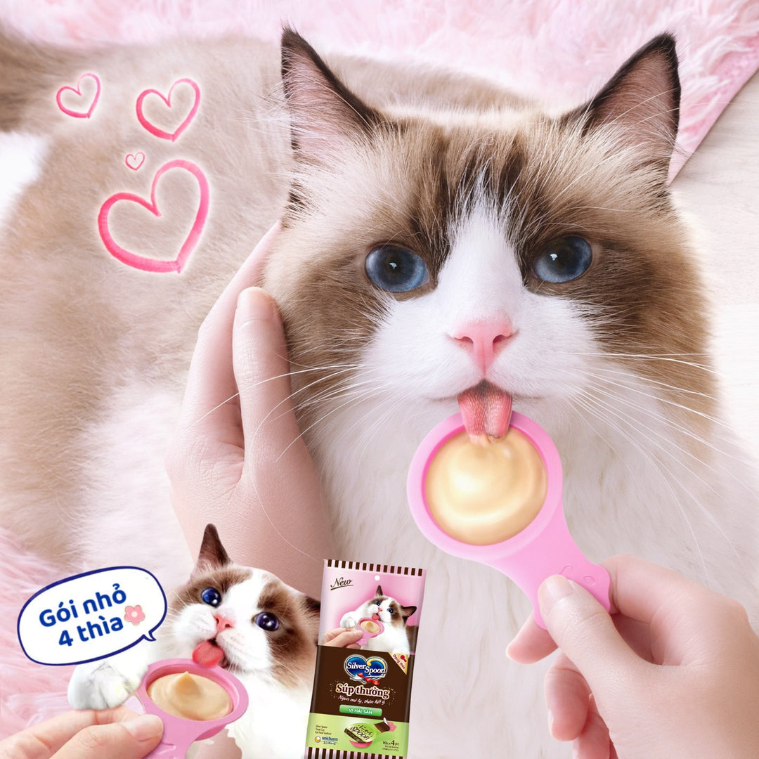 [Pack of 4 Spoons] Silver Spoon Treat Soup for Cats of All Ages, Various Flavors (10g Spoon)