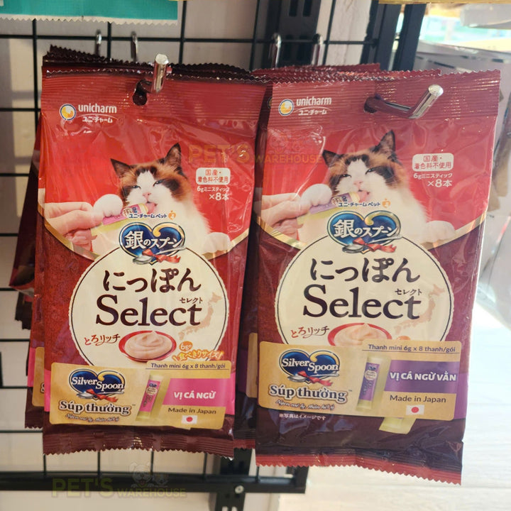 Súp Thưởng Mèo Silver Spoon, Dạng Thanh, Nhiều Vị, Gói 8 Thanh x 6g