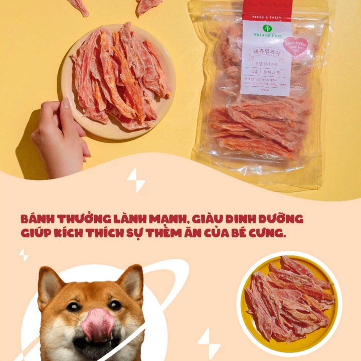 Snack Natural Core Thịt Gà / Vịt Sấy Cứng & Sấy Mềm Cho Chó, 180g