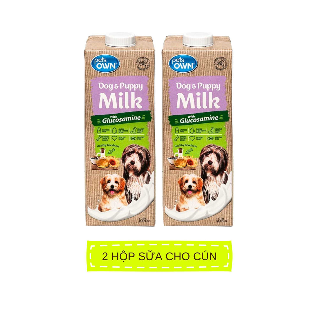 Sữa cho chó mèo Pets Own, nhập khẩu Úc, bổ sung Glucosamine, 1L