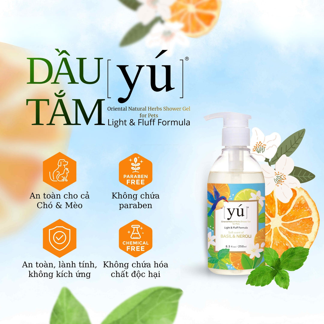[250ml - 400ml] Sữa Tắm Yú Siêu Thơm Cho Chó Mèo, Thảo Dược Thiên Nhiên Dịu Nhẹ, Đủ Mùi Hương
