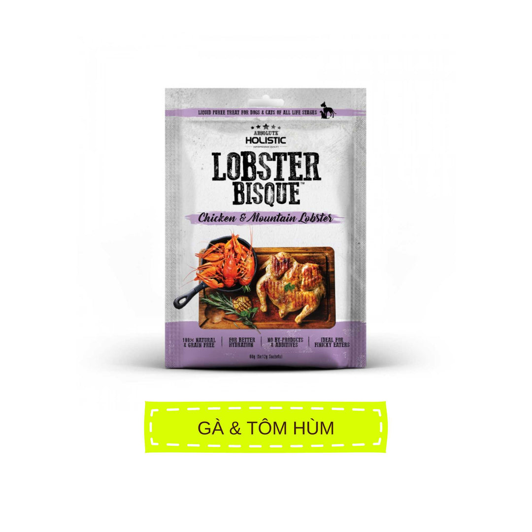 Súp Thưởng Cho Chó Mèo Absolute Holistic Bisque, 60g (Túi 5 Tuýp)