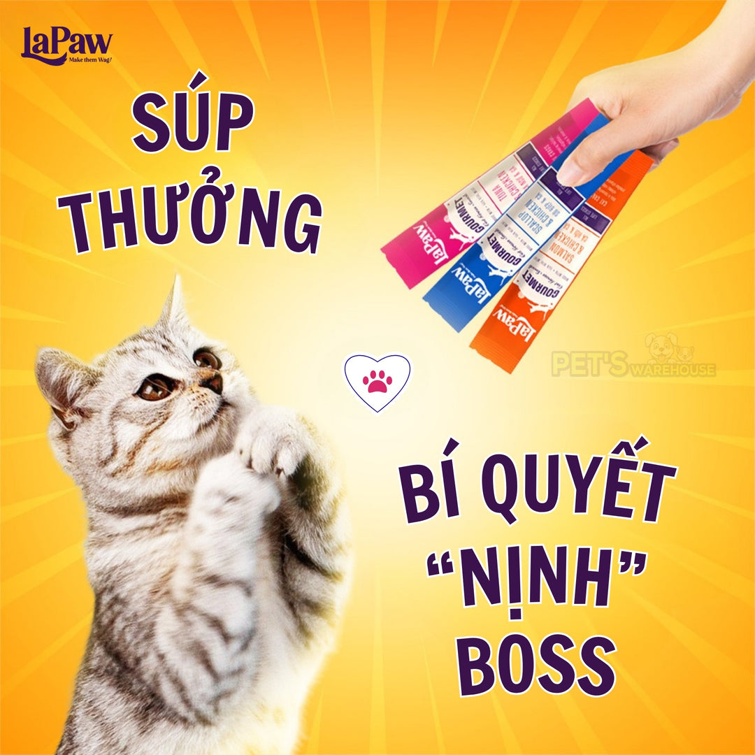 [Combo 5 - 10 - 15 Tuýp] Súp Thưởng LaPaw Gourmet Cho Mèo Mọi Lứa Tuổi, Tuýp 12g