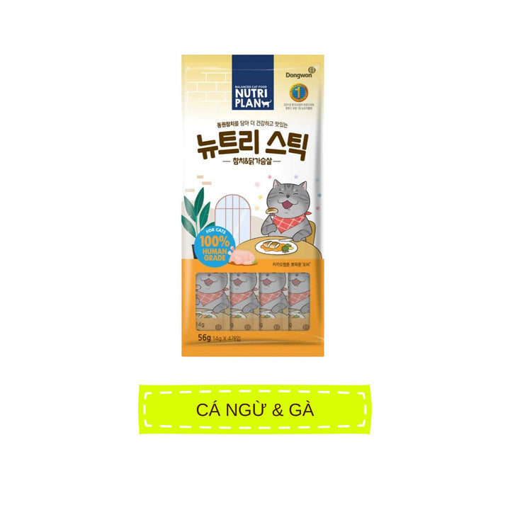 Súp Thưởng Cho Mèo Nutri Plan Stick, Gói 4 Thanh, 56g