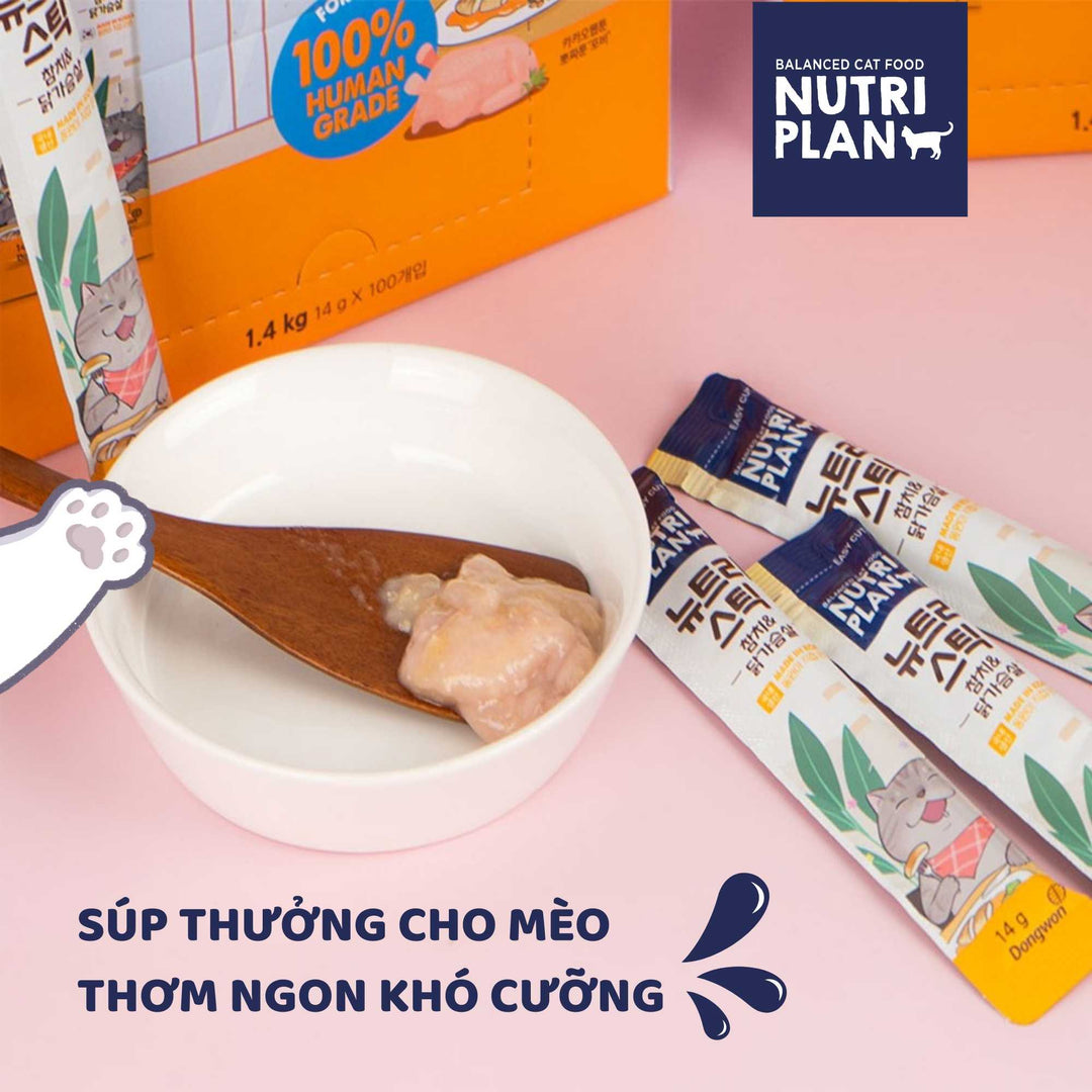 [Combo 10 - 20 Stick] Súp Thưởng Cho Mèo Nutri Plan, Thanh 14g