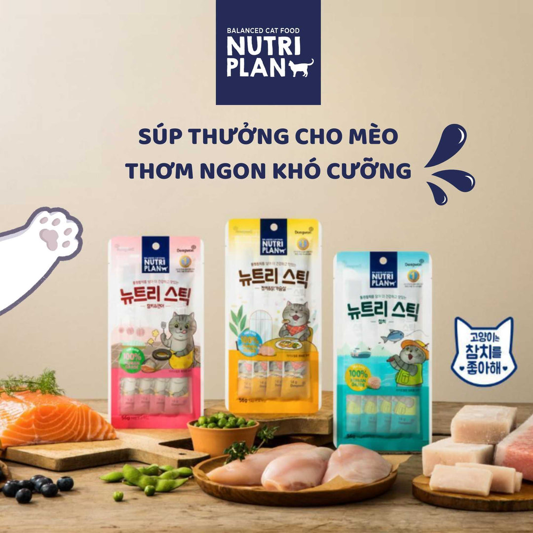 Súp Thưởng Cho Mèo Nutri Plan Stick, Gói 4 Thanh, 56g