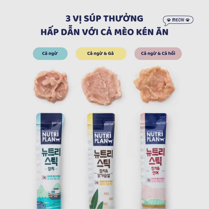 Súp Thưởng Cho Mèo Nutri Plan Stick, Gói 4 Thanh, 56g