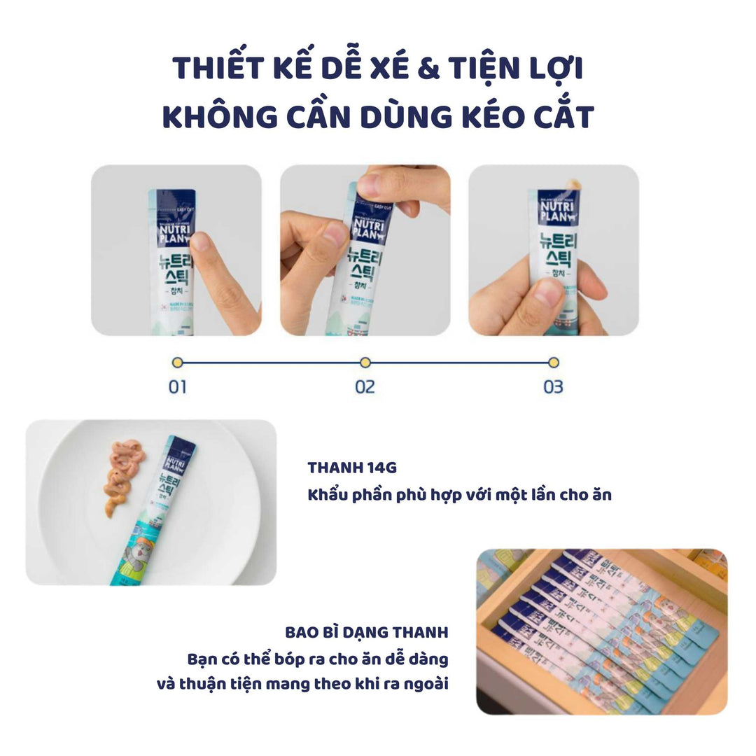 [Combo 10 - 20 Stick] Súp Thưởng Cho Mèo Nutri Plan, Thanh 14g