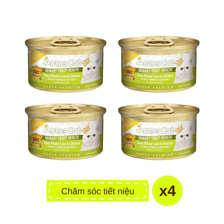 Pate Aatas Daily Defence, hỗ trợ chức năng cho mèo, lon 80g