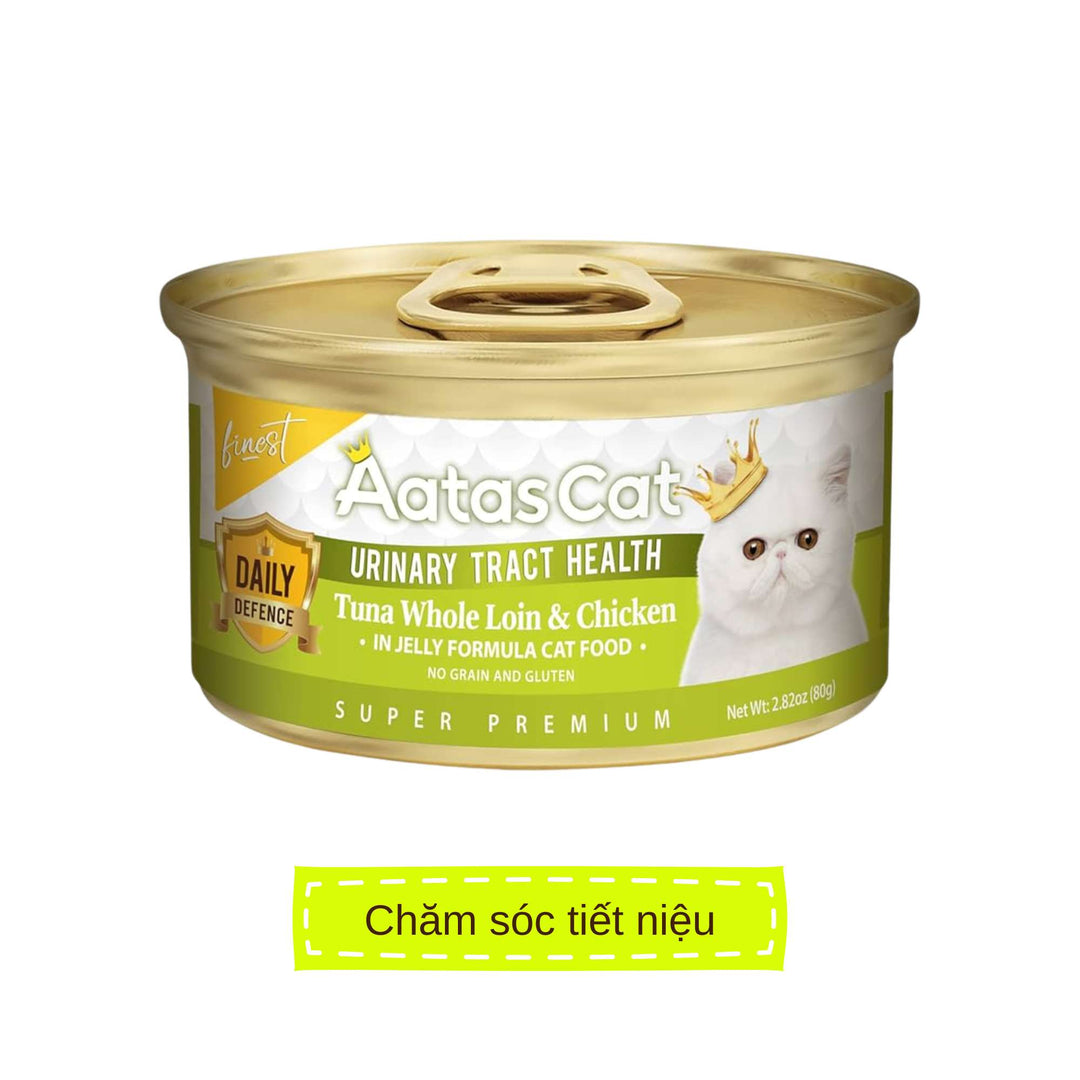 Pate Aatas Daily Defence, hỗ trợ chức năng cho mèo, lon 80g