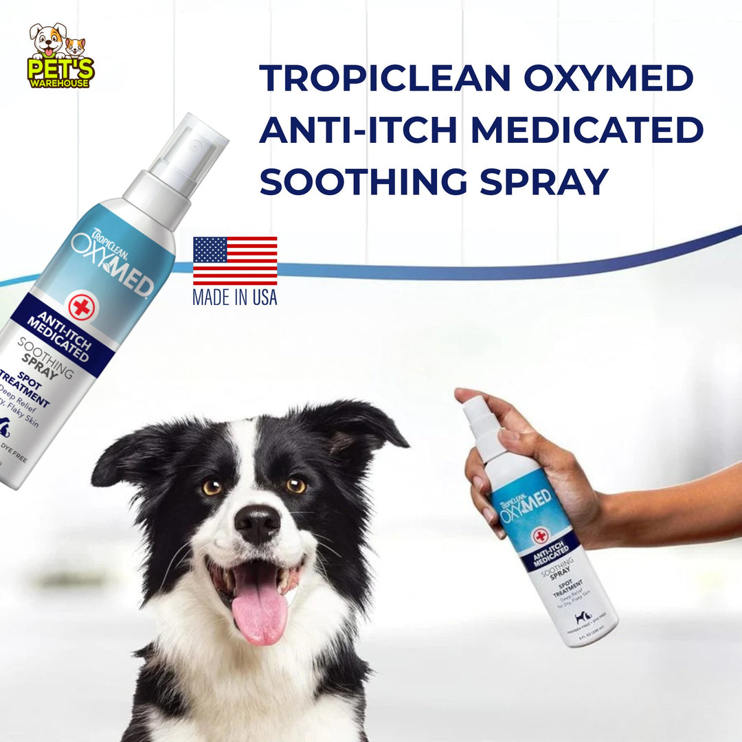Xịt Giảm Ngứa Cho Chó Mèo Tropiclean Oxymed Anti-Itch Soothing Spray, 236ml