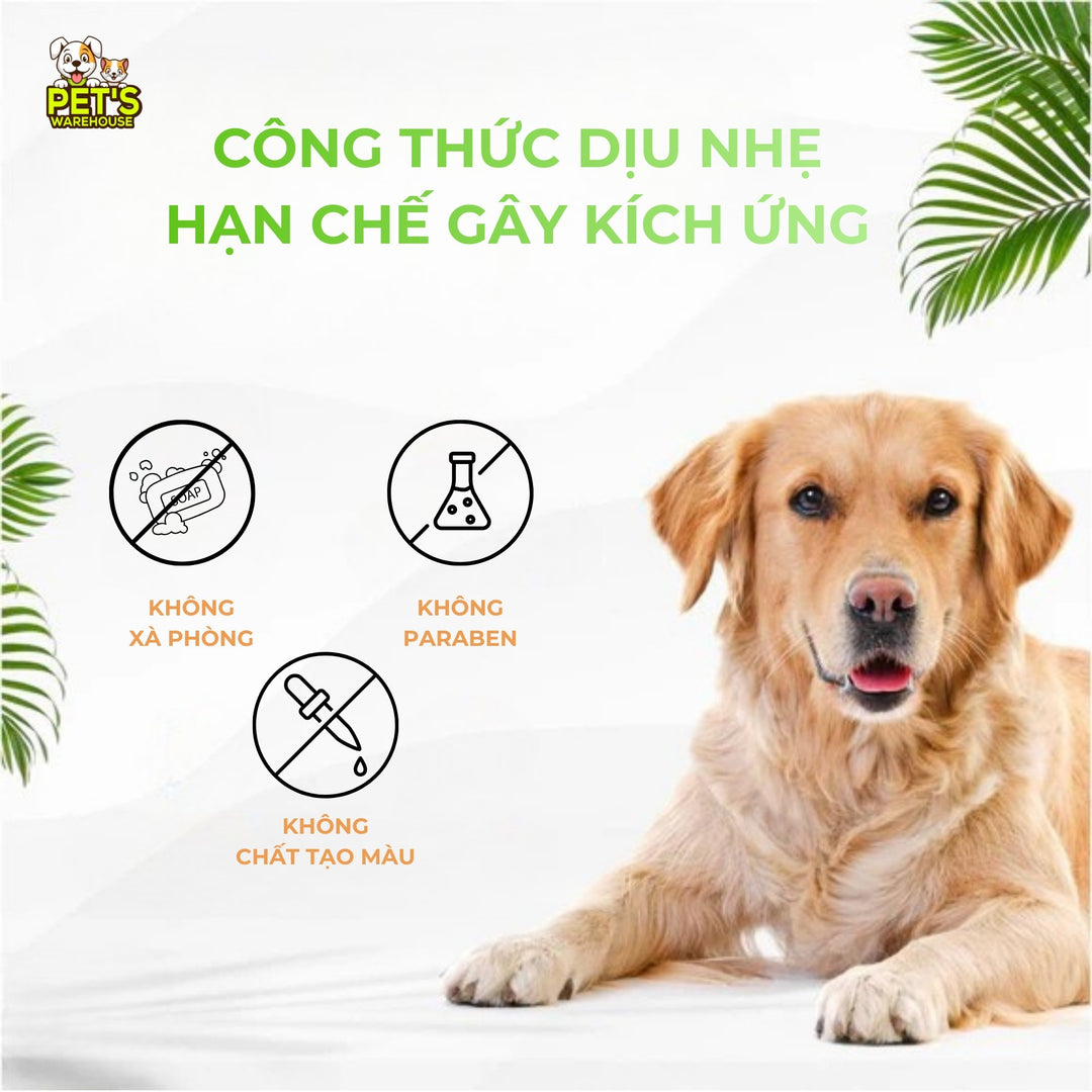 Bọt Tắm Khô Dưỡng Lông Cho Chó Mèo Tropiclean Waterless Shampoo, Không Cần Dùng Nước, 220ml