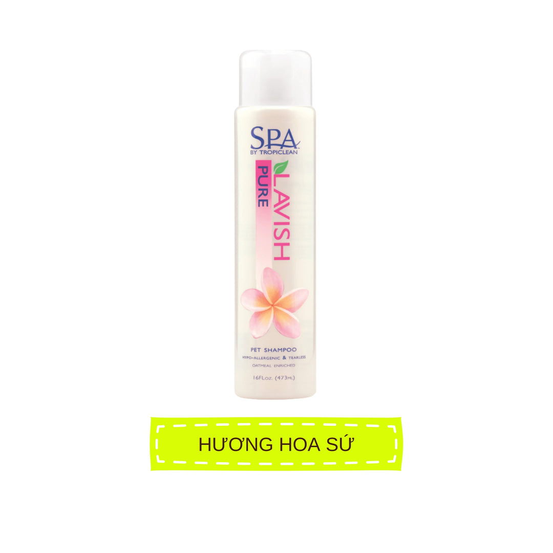 Sữa Tắm Dưỡng Lông Cho Chó Mèo Tropiclean Spa Lavish Shampoo, Lưu Hương Lâu, 473ml