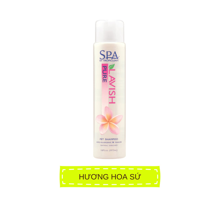 Sữa Tắm Dưỡng Lông Cho Chó Mèo Tropiclean Spa Lavish Shampoo, Lưu Hương Lâu, 473ml