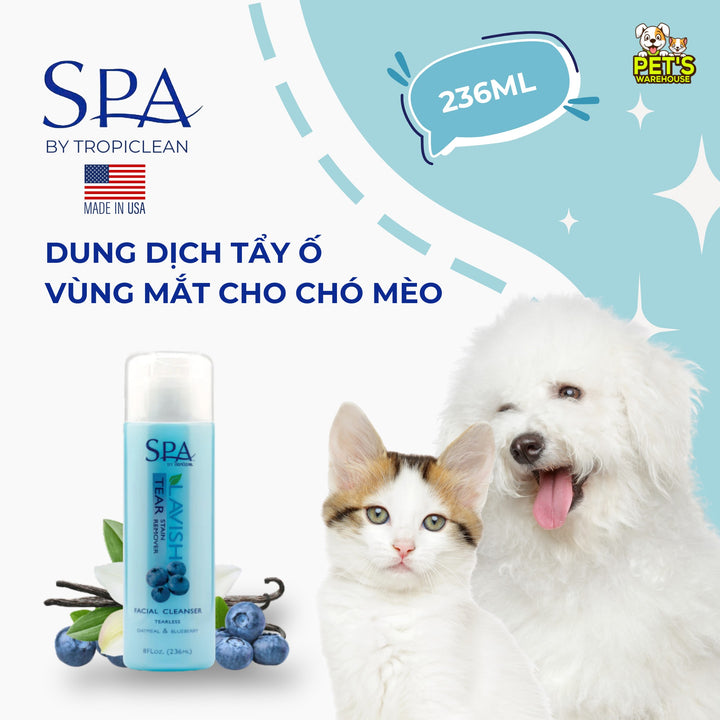 Dung Dịch Tẩy Ố Vùng Mắt Cho Chó Mèo Tropiclean Tear Stain Remover, 236ml